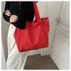 Shopping Bags Women Fashion Tote Bag Aesthetic Solid Color Nylon Casual Large Capacity Shoulder Reusable Buckle Handbags