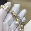 Lyxvarumärkesdesigner Ströja kedja halsband koppar vit pärlkristallkedjor för kvinnor hänge halsband designers kvinnas smycken gåva i en låda g2312272xq