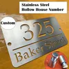 Stainless Steel Door Plates Hollow House Numbers Custom Signs Customized Outdoor Floating Street Road Garden Yard Address Board 231226