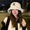 Beanie Skull Caps Big Brimmed Fisherman Hat for Women in Autumn and Winter New Cletter Plush Warm Hat Versatile Face Revealing Small Basin Fluffy Bucket