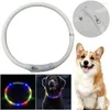 Collari per cani Collare lampeggiante per cuccioli Silicone multicolore Ricarica USB Luce tagliabile per passeggiate notturne degli animali domestici