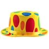 Berets Y166 Christmas Flat Top Clown Hat For Amusement Park Funny Circus Taking Po