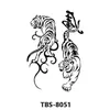 Trucco e adesivo personalizzato per tatuaggio totem di colore bianco nero, tatuaggio animale con braccio piccolo fiore resistente e impermeabile, petto temporaneo