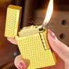 Popular Metal lighter Relief Butane No Gas High Fire Lighter Portable Outdoor Windproof Cigar Lighter Candle Gift for Men