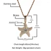 Pendentif Colliers Iced Out Starfish Bling 3 couleurs CZ Pierre pour hommes femmes Charme HipHop Bijoux Cadeau