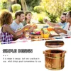 Storage Bottles Wooden Barrel Chinese Food Containers Rice Serving Holder Sushi Bucket Cooked Buckets