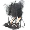 Sandals Rhinestone High Heels 12cm Feather Prom Halloween Mask Women's Shoes Wedding Bridal Large Size 35-43