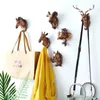 Simulation Resin Animal Hook suspendu vêtements Chamère Écharpe Clé Corne de cerfs Hangle Rack Rhino Horn No Punching Porte Decor Home Decor 231227