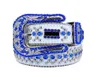 Modebälten för kvinnor Mens Designer Simon Shiny Rhinestones Multicolor1732 Belts9313288