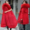 Winter jacket long coat Wool lined hooded jacket fur women's large collar thick warm snow padded coat oversized 231227
