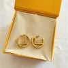Frauen Creolen Premium Gold Diamant Ohrring Designer Ohrstecker Luxus Creolen Marke Brief Design Ohrringe F Modeschmuck282Q