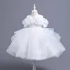 2024 Lace lovertjes glitter Pageant Little Girls Vestido de Daminha Infantil Off Shoulder Flower Girl -jurken voor woensdag Ball Princess Verjaardagsfeestjes 403