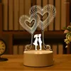 Nattlampor 3D Light Desktop Year Gift Valentine's Day Decoration Bedroom Bedside Table Lamp Easter