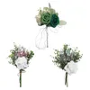 Bröllopsblommor Brudtärna Holding Faux Roses Bridal Hand Flower Toss Bouquet Artificial Fake for Gift Party Ceremony