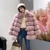 Pele feminina elegante sólido fofo jaqueta moda feminina manga longa solta quente casaco falso 2023 inverno senhora alta rua peludo outerwear
