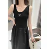 Womens Casual Dresses Designer U-neck Skirt 2024SS Summer Fashion shortwig Classic Letter Long Skirt Woman Clothes