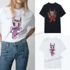 Zadig Voltaire 24SS Women Designer T-Shirt T-Shirt Fashion New Zadigs Tops ZV Purple Doll Print Letter Left Shirt Tert Pullover Tees Tees