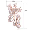 Broches Cinq Styles broche paon de haute qualité Micro-incrustation zircon cubique élégant cristal oiseau broches pour les femmes cadeau