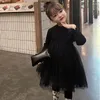 Mädchen Kleider Frühling Herbst Mädchen Kleid Koreanischen Stil Nette Schleife Mesh Ballkleid Prinzessin Geburtstag Party Kostüm