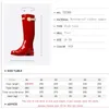 Rubber Boots For Women Rain Boots British Classic High Tube Waterproof RED Rainboots Hunt Shoes Wellingtons for women 231226