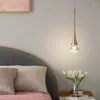 Pendant Lamps Bedroom Bedside Small Chandelier Luxury Table Crystal Lights TV Background Wall Bar Single Head Water Drop