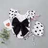 Set adorabile fiocco senza schienale neonate costumi da bagno cuore stampa bambino ragazzi ragazze costume da bagno per bambini bikini con cappuccio costume da bagno bambino 2022