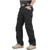 Calças masculinas 2024 carga homens multi bolso ao ar livre tático sweatpants militar exército impermeável secagem rápida elástica calças de caminhada