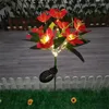 Outdoor Lamp Orange Red Garden Decoration Simulation Flower Waterproof Lighting Lantern 600mah Battery