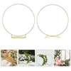 Decorative Flowers 2 Pcs Desktop Stand Garland Hoop Wedding Supplies Metal Party Decoration Floral Ring Crafts Wreath Frame