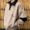 Men's Hoodies Sweatshirts Rhudehoodies Wool Embroidery American High Street Fashion Brand Spliced Polo Collar Autumn/winter Warm Pullover Ux20