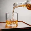 Stora 3D-berg japanska whiskyglasögon gammaldags whisky rock glas whisky-glas trä presentförpackning vodka tumbler vin cup 231226