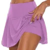 Kvinnors shorts golfkjolar för kvinnor plus tennis inner elastiska sportskortar med fickor utomhus sex kjol