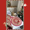 コットンリネンテーブルウェアマット織りプレースマットラウンド熱断熱パッドクリスマスレトロ装飾マットホームパーティーの装飾231226