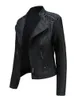 Autunno Inverno Lady Pu Ecopelle Giubbotti Donna Manica lunga Cerniera Slim Motor Biker Cappotto in pelle Capispalla femminile Top 231226