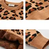 Maglioni per bambini, neonate, bambine, maniche lunghe, stampa leopardata, autunno inverno, ragazzo e ragazza lavorati a maglia per bambini 231226