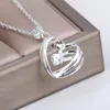 Pendant Necklaces 925 Sterling Silver Stereo Love Zircon Fashion Necklace Female Mom Gift Holiday