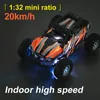 S801 S802 Rc Car 1/32 2.4g Mini High-speed Remote Control Car Kids Gift For Boys Built-in Dual Led Lights Car Shell Luminous Toy 231226