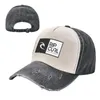 Ball Caps Square Bw Curl Rip Baseball Casual Distressed Denim Hoofddeksels voor heren Dames Outdoor zomerhoed