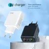 30W Fast Charger 2USB PD Type-C Wall Travel Charger QC3.0 Adapter 3 Port för iPhone Samsung Smart Phone
