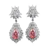 Précieuse boucle d'oreille en diamant de Moissanite rose Real 925 Boucles d'oreilles de mariage en argent sterling pour femmes bijoux anniversaire