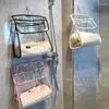 Borse portaoggetti Borsa da appendere impermeabile per bagno in PVC con gancio per forniture per porta del college Telefono toccabile trasparente