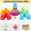 Montessori Color Comparating Stacking Cup Kids Toys Play Sensory Pensamento lógico Treinando jogo de tabuleiro Educação para crianças 231227