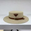 Wide Brim Hats Bucket Inverted Triangle Straw Hat Belt Buckle British Style Flat Top Women's Beach Holiday Gift Batch AOYF