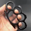 Mässing Knuckles Sier Black Metal Knuckle Duster Four Finger Self Defense Clasp Safety Men and Women Armband Fitness EDC Pocket Tool Dr DH61A