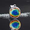 Colliers pendants Collier sphérique paysage matériel en verre surélevé Yellowstone Park portant décoration