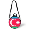 Kvällspåsar Azerbajdsjan National Flag Child Kindergarten Bag 3D Print Crossbody Axel For School Women Mini Round Bagpacks Rugtas