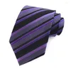 Nœuds papillons 7 cm Polyester Jacquard Stripe Robe formelle pour hommes Cravate Main Business Tendance Accessoires de mode Fête de bal de mariage