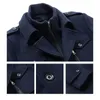 Men's Woolen Overcoat Autumn Winter Fashion Gentleman Fleece Warm Man Coat Detachable Bilayer Zipper Button Long Coat For Male 231226