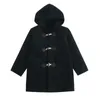 2023 Boy Coat Herbst Frühling Fashion Kapuze -Jacken Solid Single Breasted Outerwear Children Mid Länge Parka 5 14y 231227