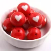 Bracelets Oykza New Fashion Chunky Acrylic Round Heart Beads for Kids Bubble Bracelet Necklace Jewelry Making 12mm 16mm 20mm